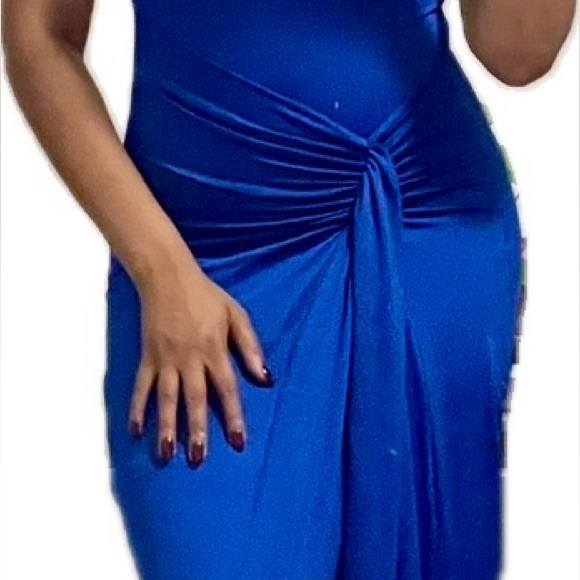 Cobalt Blue Bodycon Maxi Dress - Picture 2 of 4